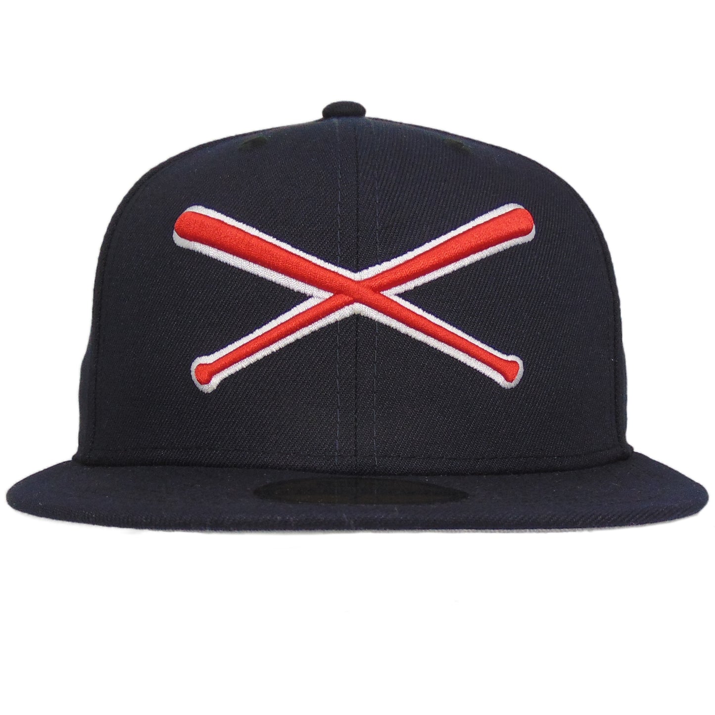 JustFitteds Crossed Bats Logo New Era 59FIFTY Cap Navy Red White