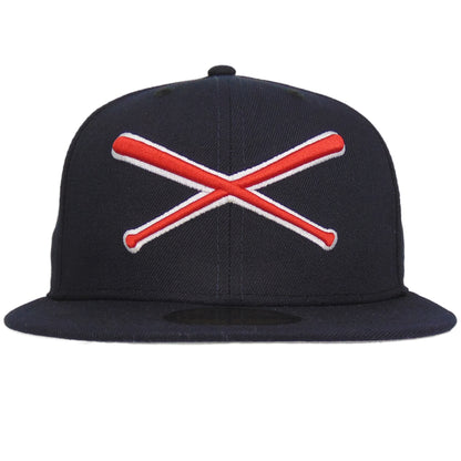 JustFitteds Crossed Bats Logo New Era 59FIFTY Cap Navy Red White