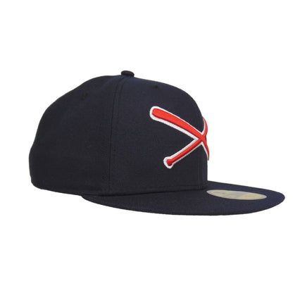 JustFitteds Crossed Bats Logo New Era 59FIFTY Cap Navy Red White