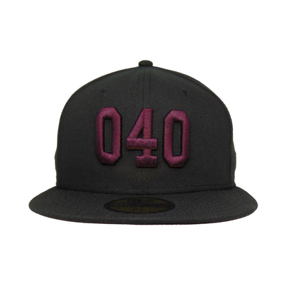 JustFitteds 040 New Era 59FIFTY Cap Black MRN black Front View