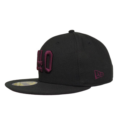 JustFitteds 040 New Era 59FIFTY Cap Black MRN black Back View