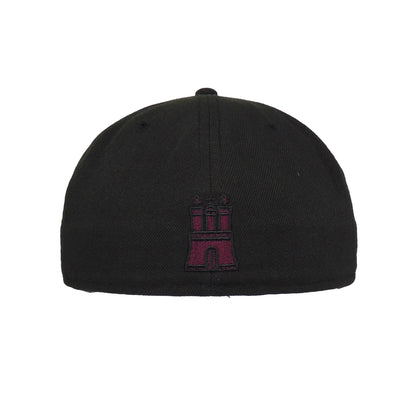JustFitteds 040 New Era 59FIFTY Cap Black MRN black Undervisor View