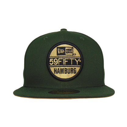 JustFitteds Hamburg Sticker New Era 59FIFTY Dark Seaweed dark green Front View