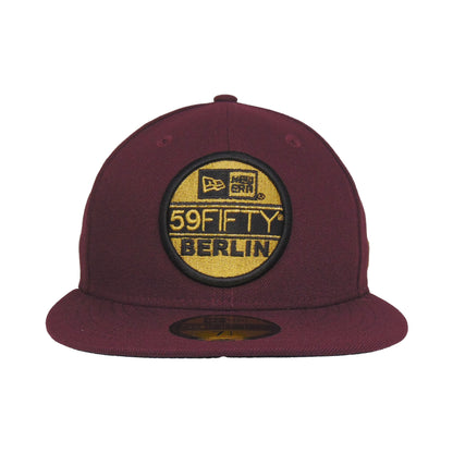 JustFitteds Berlin Sticker 59FIFTY New Era Cap MRN black Front View