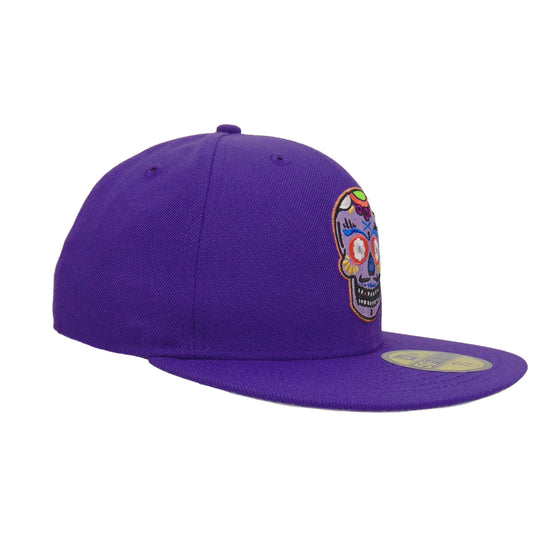 JustFitteds Sugar Skull New Era 59FIFTY Cap Deep Purple Lavender