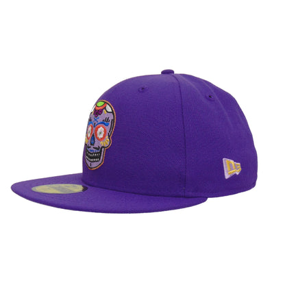 JustFitteds Sugar Skull New Era 59FIFTY Cap Deep Purple Lavender