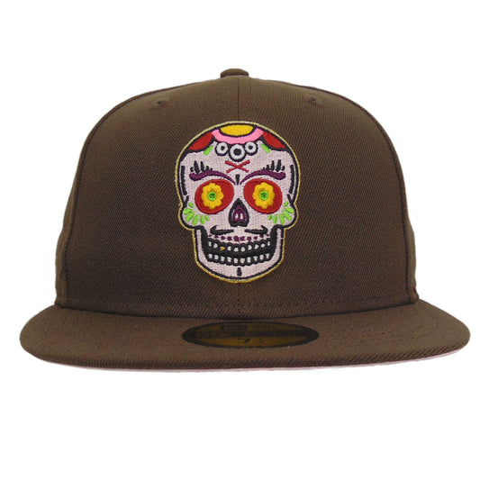 JustFitteds Sugar Skull New Era 59FIFTY Cap Walnut