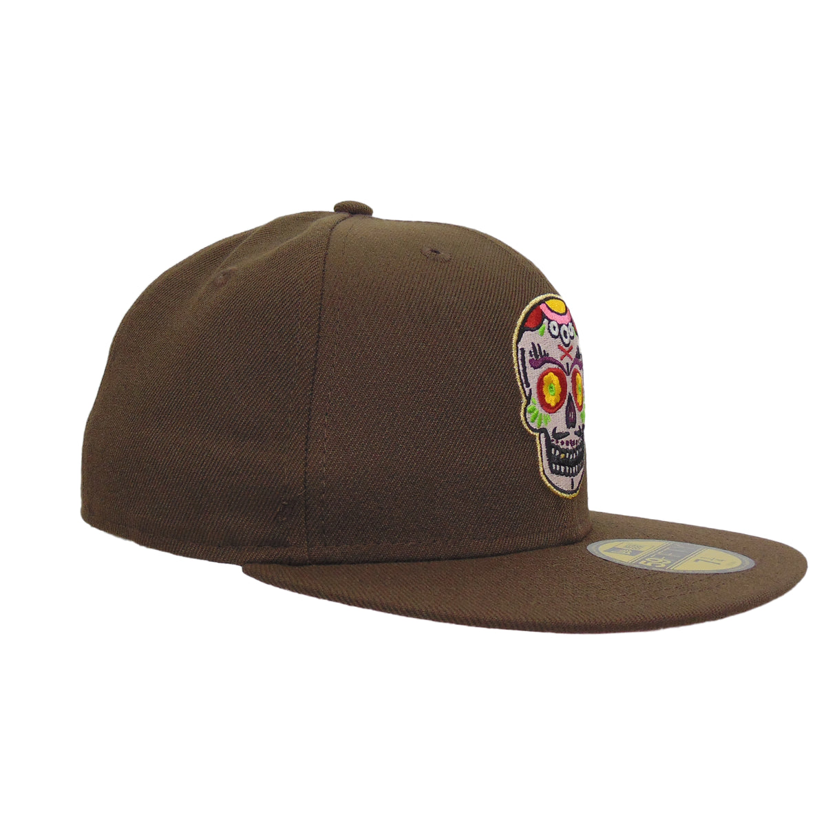 JustFitteds Sugar Skull New Era 59FIFTY Cap Walnut