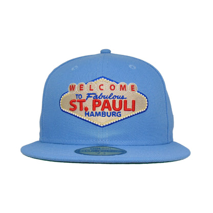 St. Pauli JF Exclusive New Era 59Fifty Cap Welcome Sky sky blue Front View