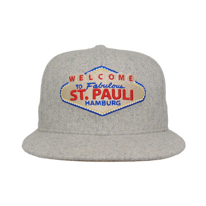 St. Pauli JF Exclusive New Era 59Fifty Cap Welcome Grey grey Front View