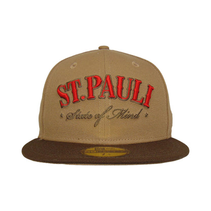St. Pauli JF Exclusive New Era 59FIFTY Cap Camel khaki
brown Front View