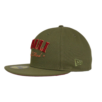 St. Pauli JF Exclusive New Era 59FIFTY Cap New Olive olive
red Side View