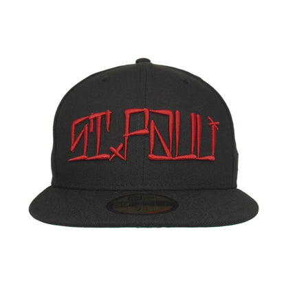 St. Pauli JF Exclusive 59FIFTY New Era Cap Cali BRED black Front View
