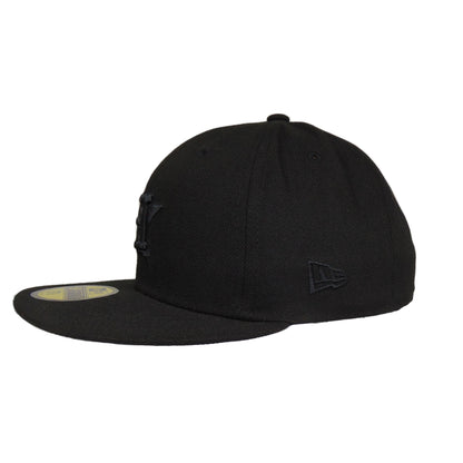 Houston Astros Custom New Era 59FIFTY Cap Blackout black 
grey Side View