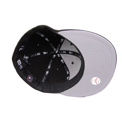 Houston Astros Custom New Era 59FIFTY Cap Blackout black 
grey Undervisor View