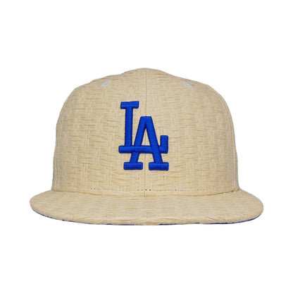 Los Angeles Dodgers Exclusive New Era 59FIFTY Cap Straw wheat Front View
