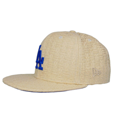 Los Angeles Dodgers Exclusive New Era 59FIFTY Cap Straw wheat Side View