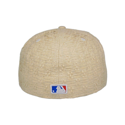 Los Angeles Dodgers Exclusive New Era 59FIFTY Cap Straw wheat Back View