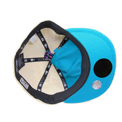 Florida Marlins world exclusive New Era 59FIFTY Cap Straw wheat Undervisor View