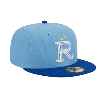 Kansas City Royals New Era 59FIFTY Cap Triple R blue
sky blue Side View