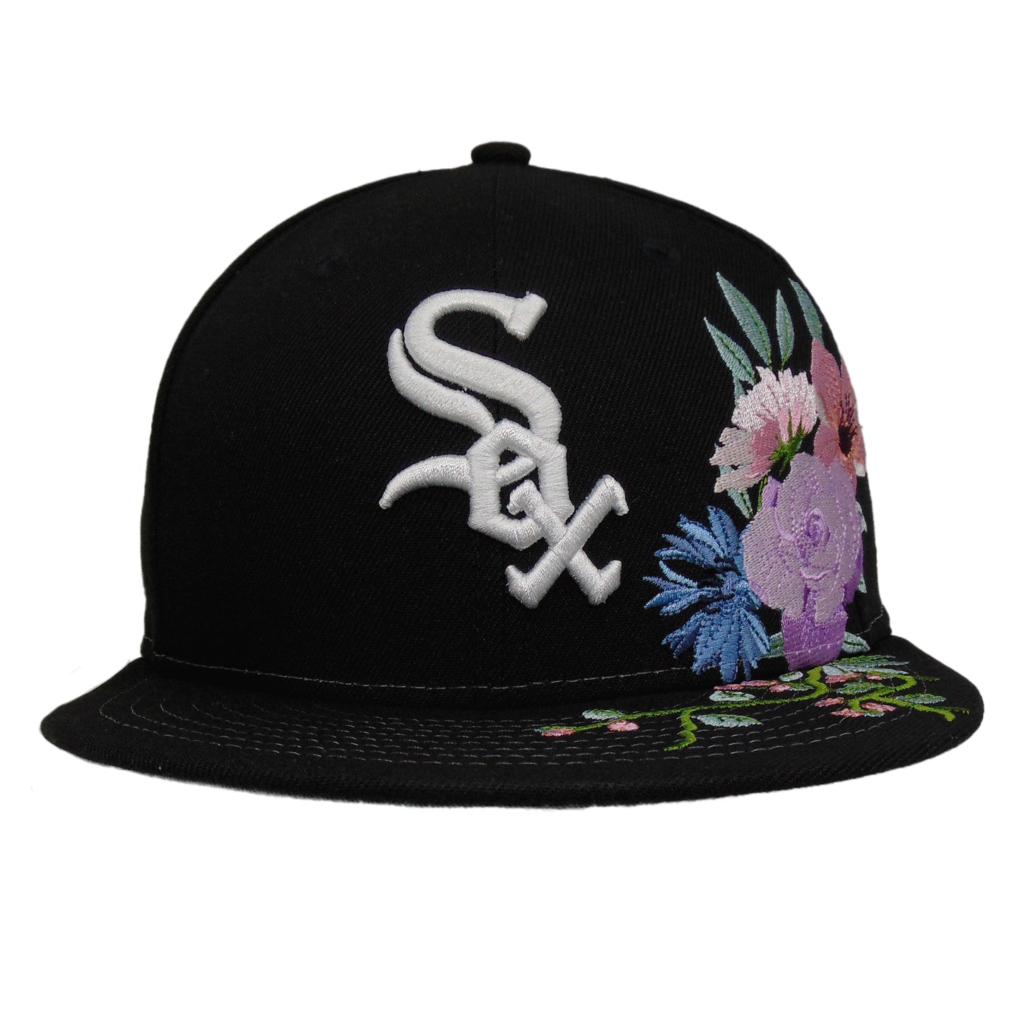 Chicago White Sox Floral New Era 59FIFTY Black Cap