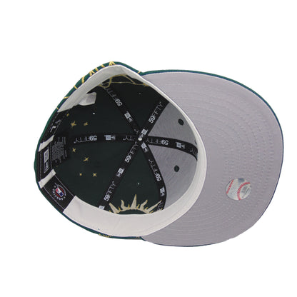 Oakland Athletics Zodiac New Era 59FIFTY Cap Dark Green