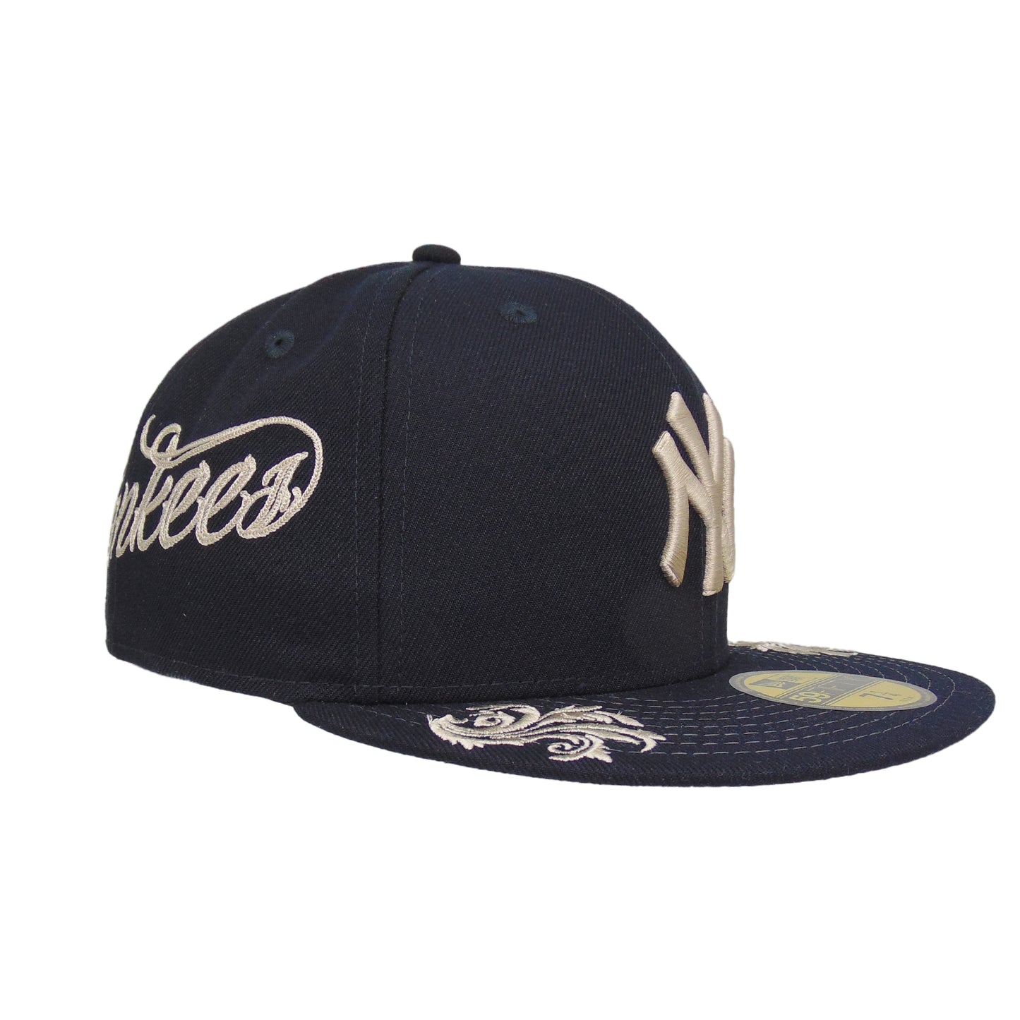 New York Yankees Custom 59FIFTY New Era Cap Script Navy