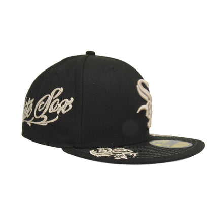 Chicago White Sox New Era 59FIFTY Script Black Cap
