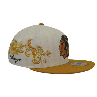 Chicago Blackhawks 5950 Day New Era 59FIFTY Cap Chrome Wheat