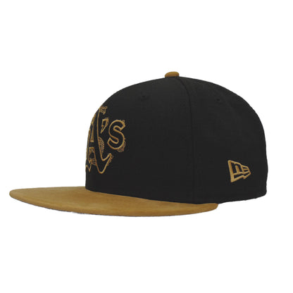 Oakland Athletics 5950 Day New Era 59FIFTY Cap Black Wheat