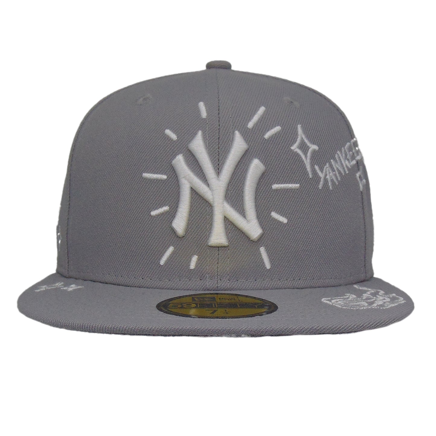 New York Yankees 59FIFTY Scribble Grey Front View