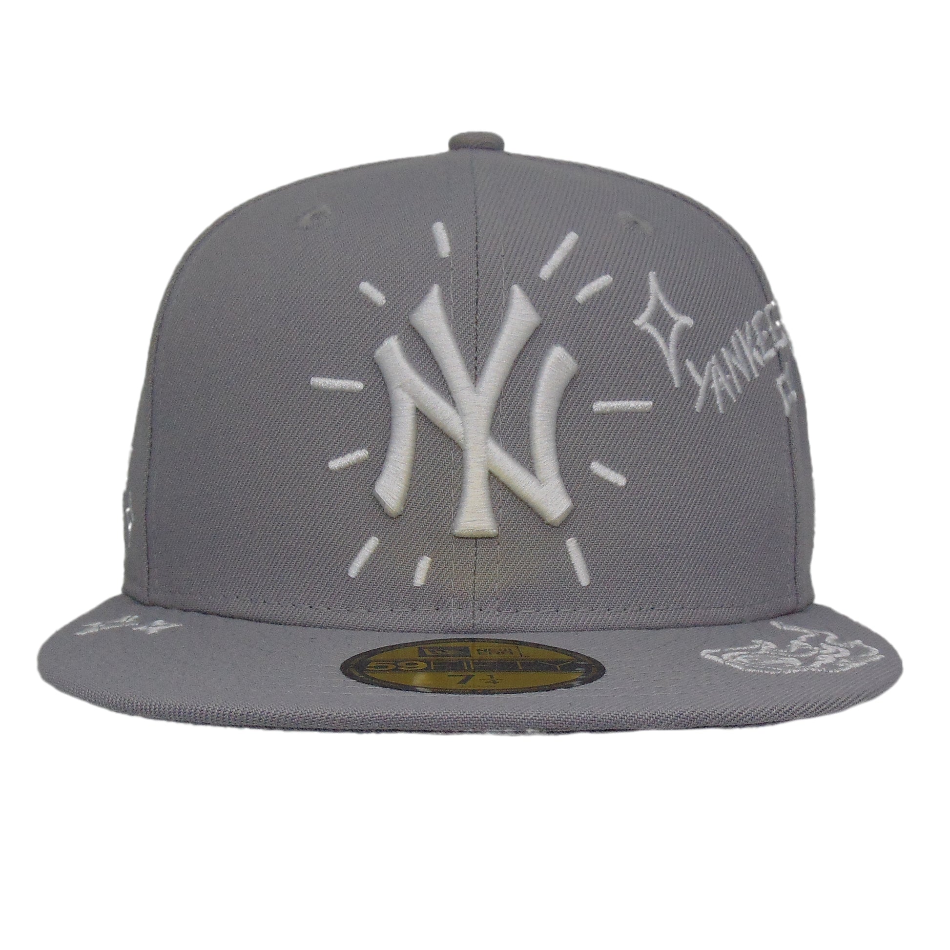 New York Yankees 59FIFTY Scribble Grey Front View
