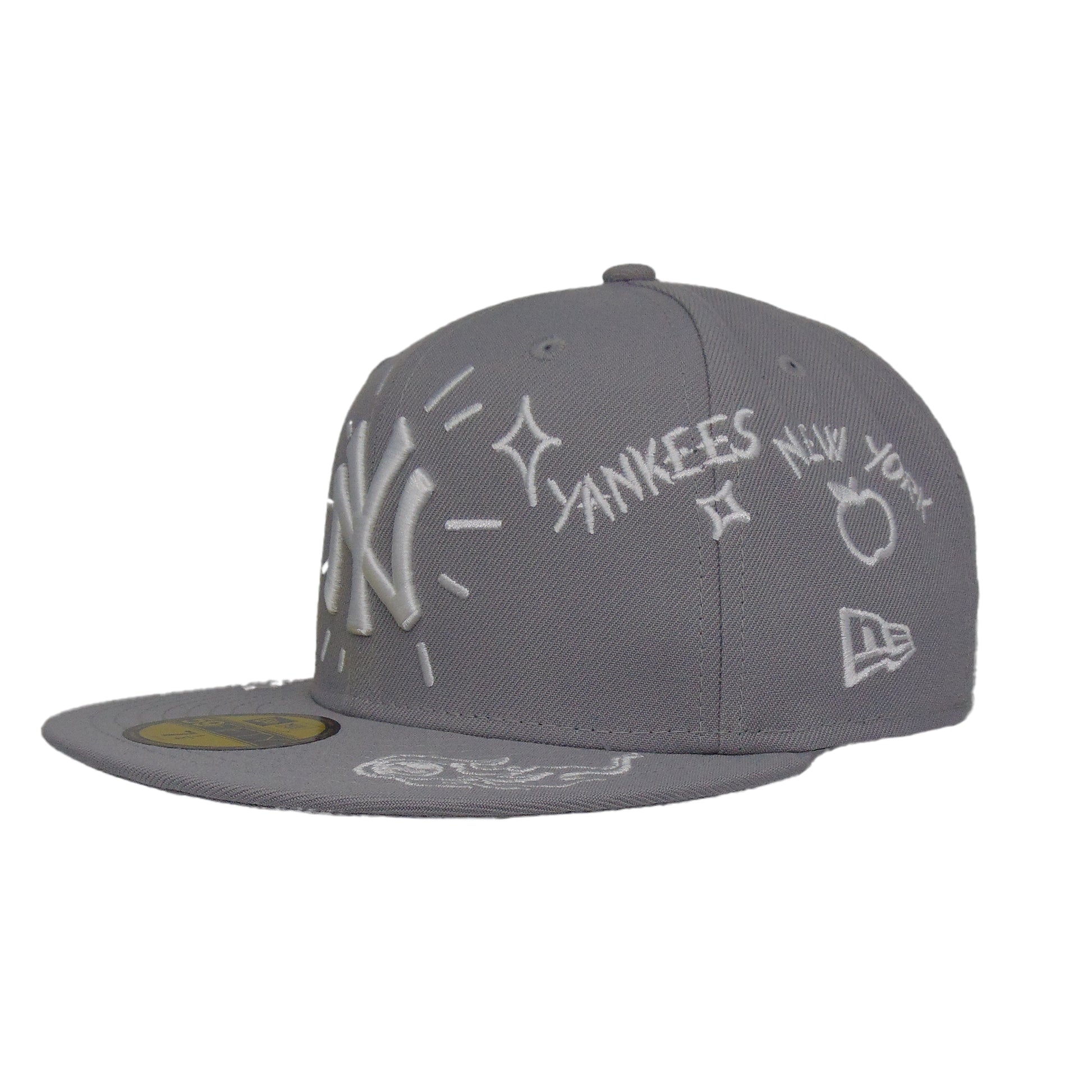 New York Yankees 59FIFTY Scribble Grey Left View