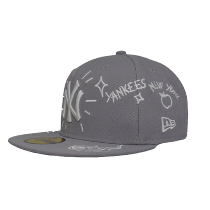 New York Yankees 59FIFTY Scribble Grey Left View