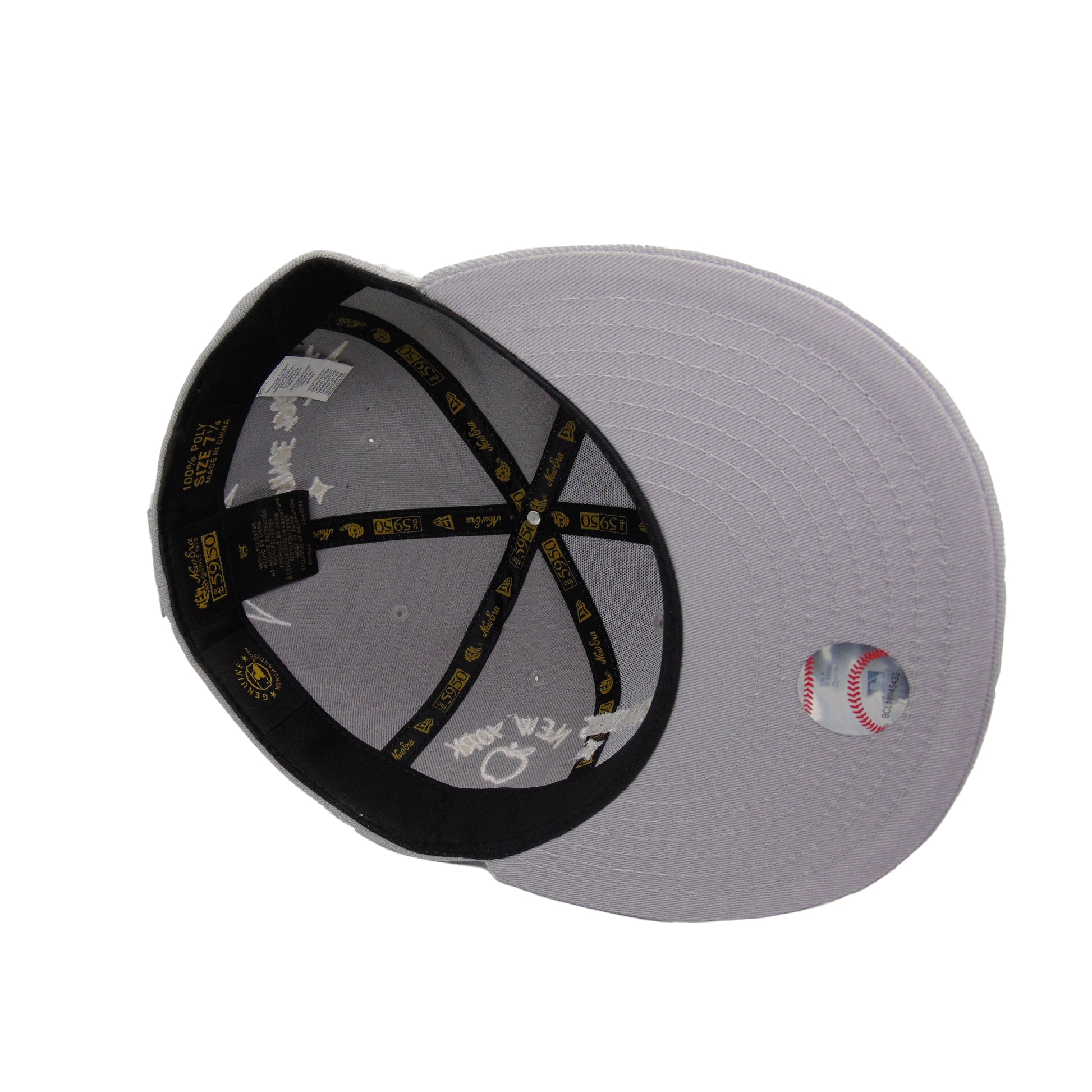 New York Yankees 59FIFTY Scribble Grey Bottom View