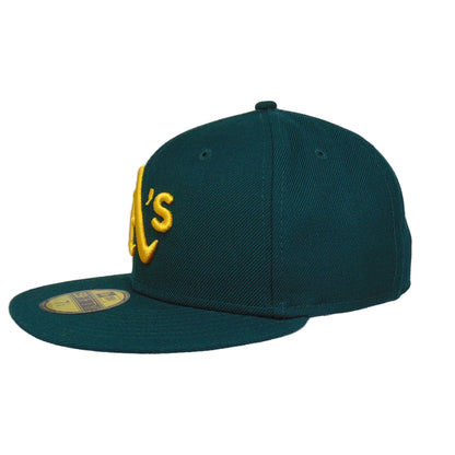 Oakland Athletics Custom New Era 59FIFTY Cap Game 2006 wool green
yellow Side View