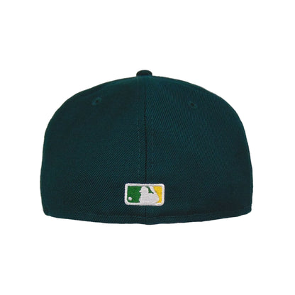 Oakland Athletics Custom New Era 59FIFTY Cap Game 2006 wool green
yellow Back View