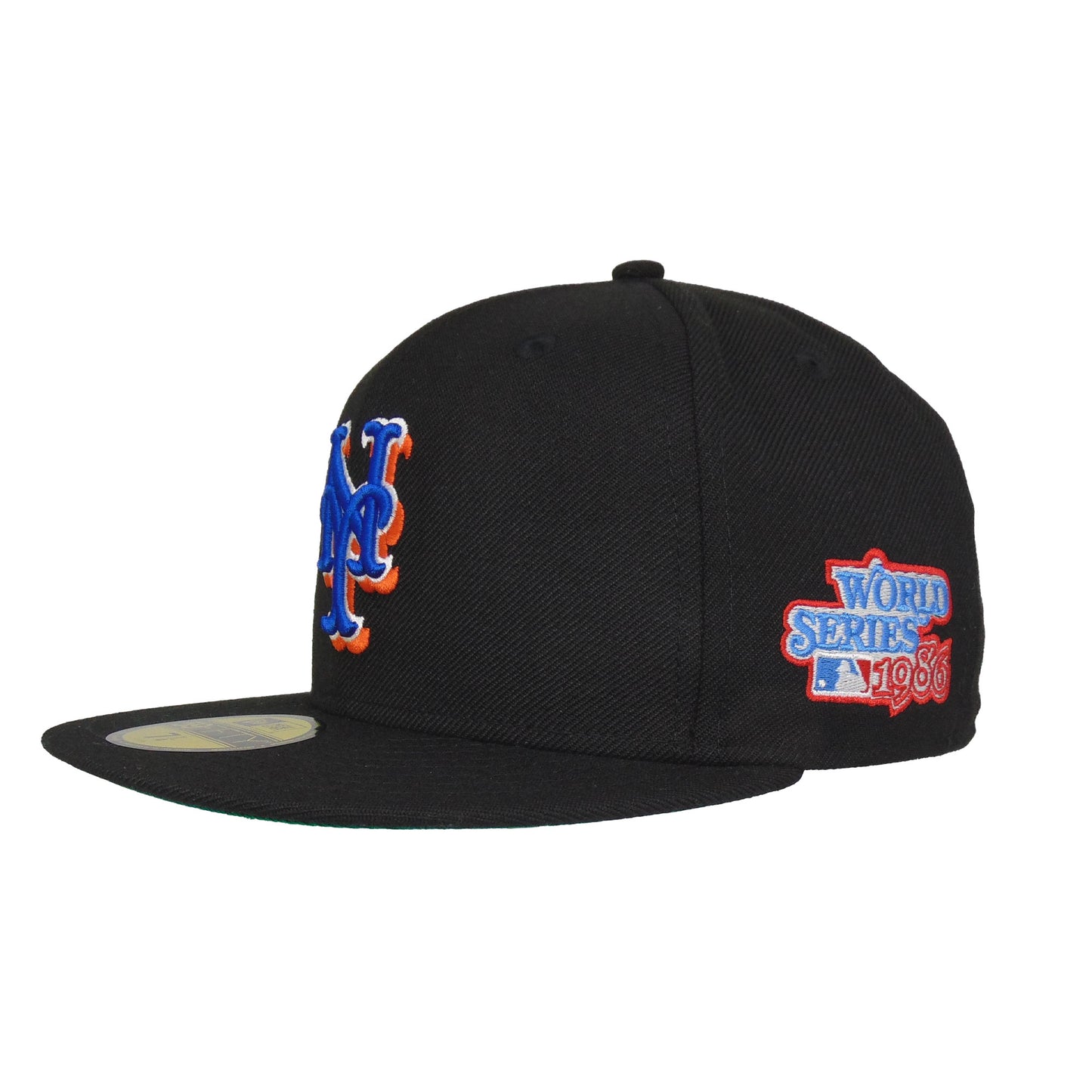 New York Mets Custom New Era 59FIFTY Cap Black Wool WS86 black Side View