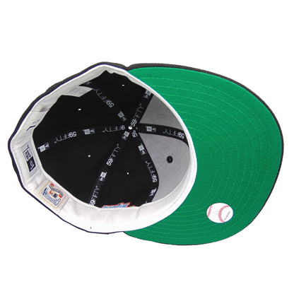 New York Mets Custom New Era 59FIFTY Cap Black Wool WS86 black Undervisor View