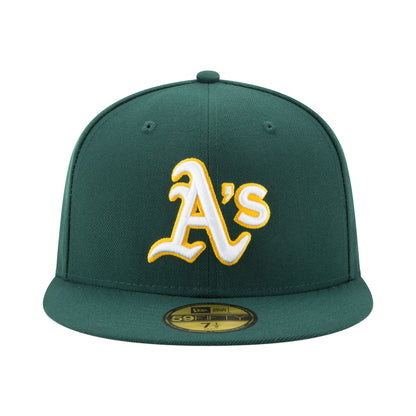 Oakland Athletics 2017 Road Authentic New Era 59FIFTY Cap green Front View