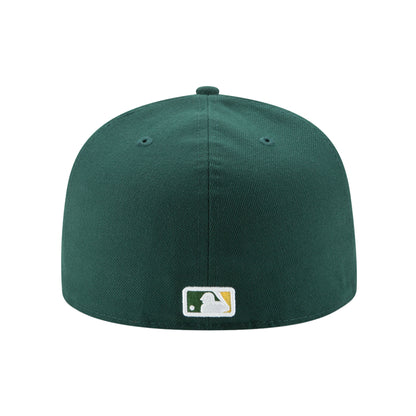 Oakland Athletics 2017 Road Authentic New Era 59FIFTY Cap green Undervisor View