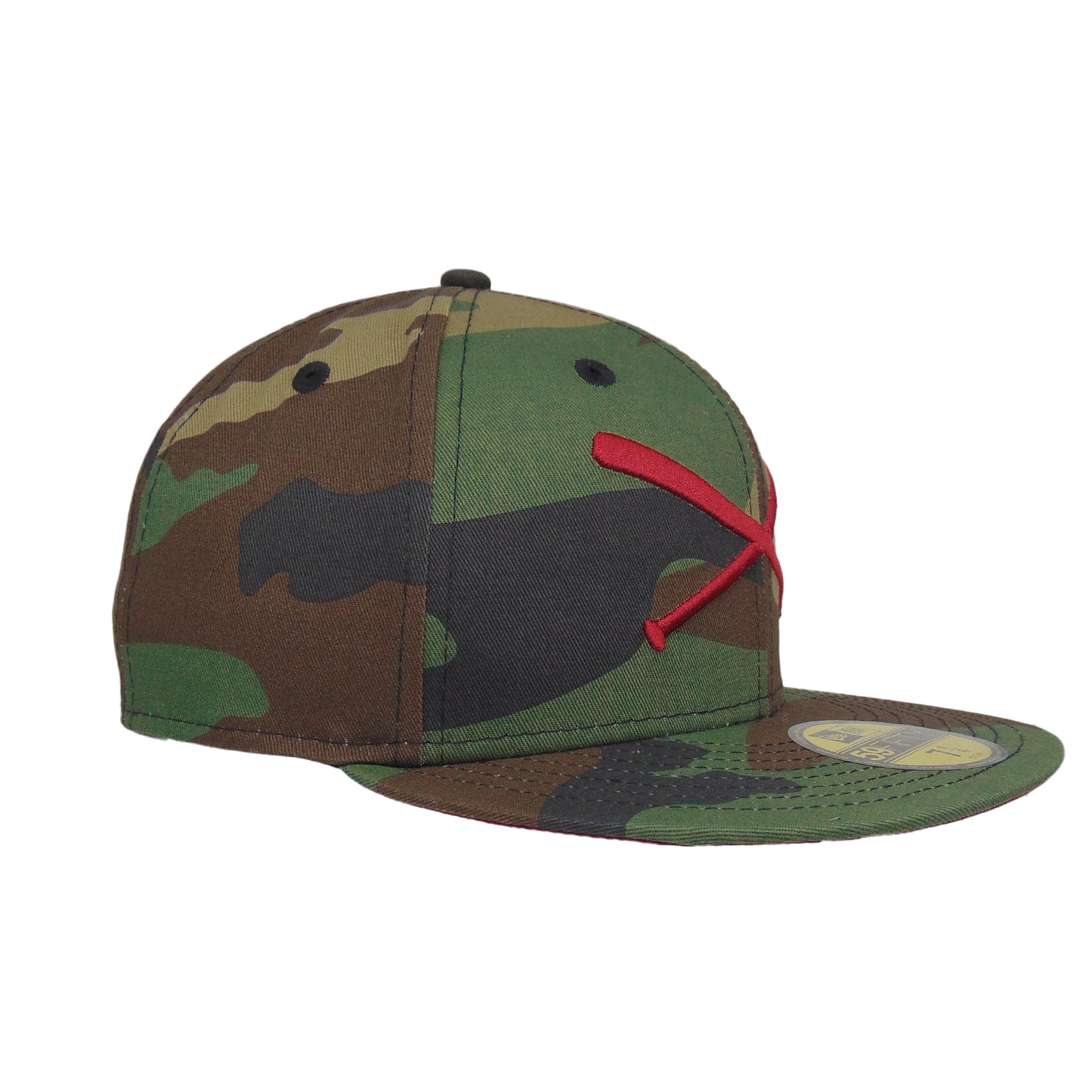 JustFitteds Crossed Bats 59FIFTY New Era Cap Camo Red