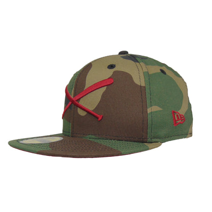 JustFitteds Crossed Bats 59FIFTY New Era Cap Camo Red