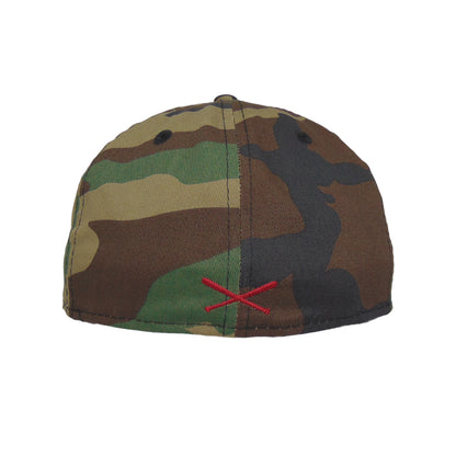 JustFitteds Crossed Bats 59FIFTY New Era Cap Camo Red