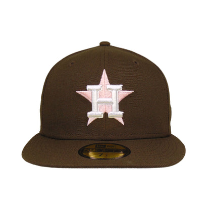 Houston Astros Custom New Era 59FIFTY Cap Walnut brown Front View