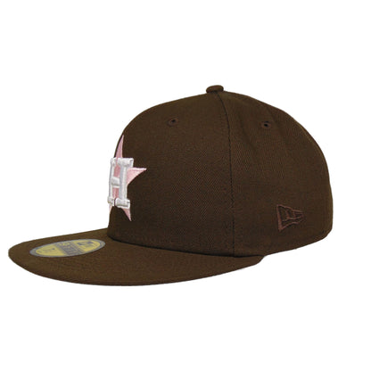 Houston Astros Custom New Era 59FIFTY Cap Walnut brown Side View