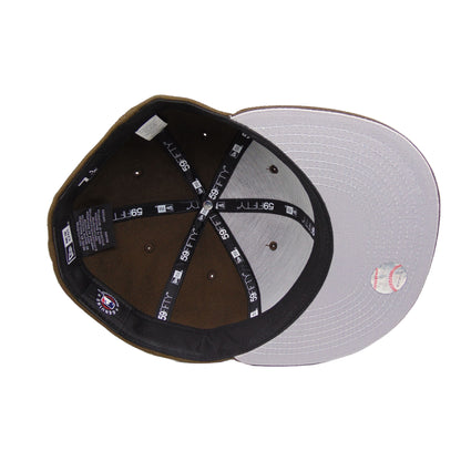 Houston Astros Custom New Era 59FIFTY Cap Walnut brown Undervisor View