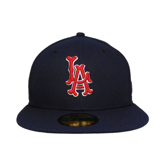 Los Angeles Angels Custom New Era 59FIFTY Cap Navy Red