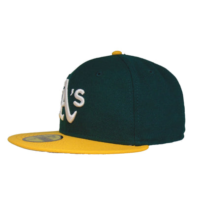 Oakland Athletics Custom New Era 59FIFTY Cap Game 2006 Home green
yellow Side View