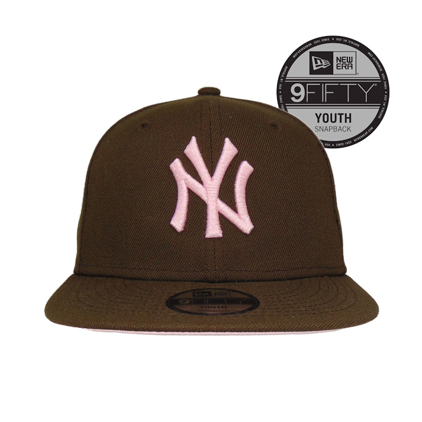 New York Yankees Custom YOUTH New Era Snapback Cap Brown